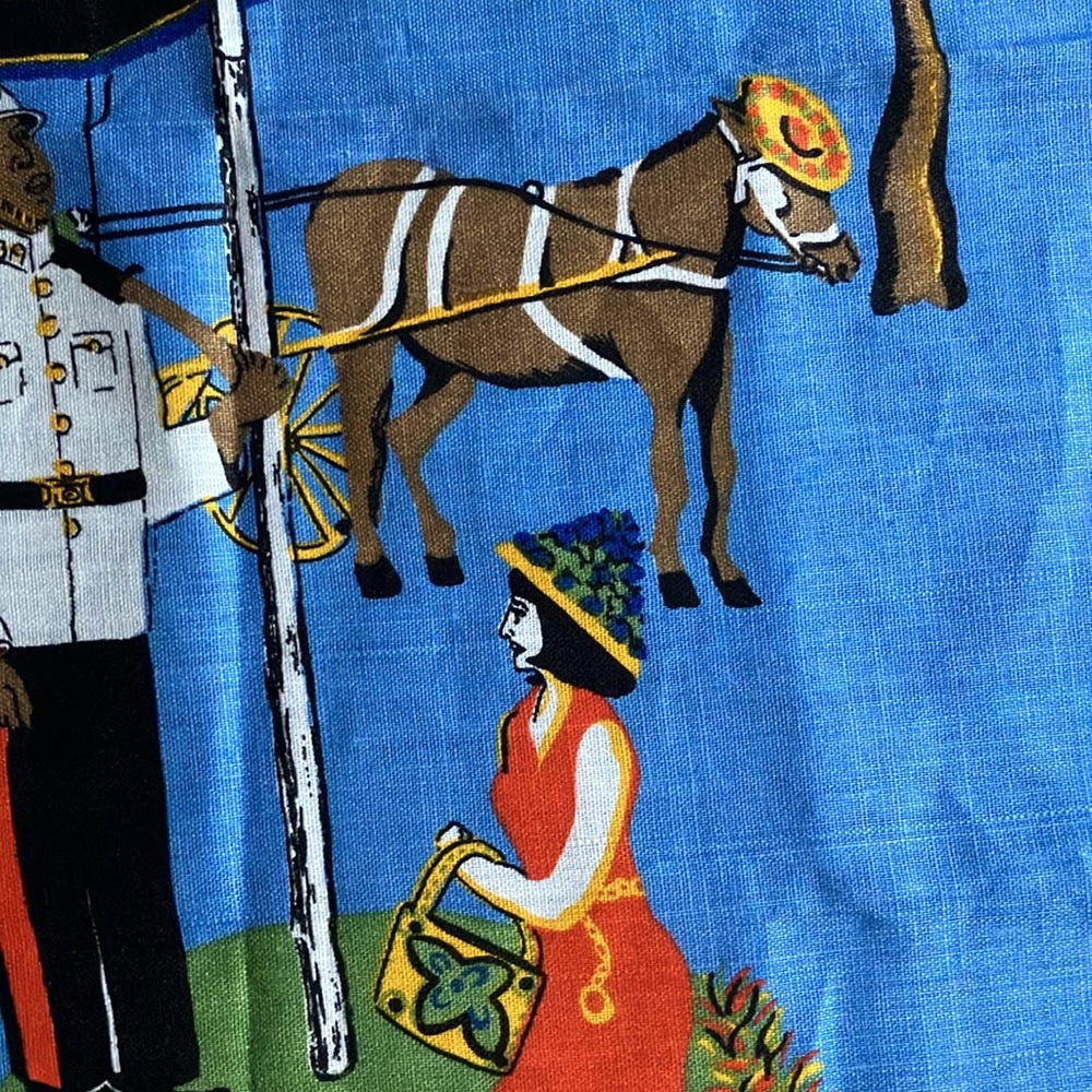 Vintage dead stock linen tea towel souvenir Nassau Bahamas 60s 70s - Picture 2 of 16